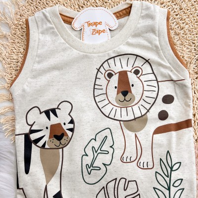 Conj. Regata Safari e Bermuda em Linho - Areia